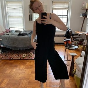 Black Crepe Jumpsuit with Pockets